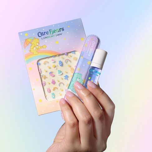مجموعة العناية بالأظافر Care Bears TM من LONDONTOWN Bear Necessities - خافي عيوب الأظافر، وزيت البشرة، وملصقات الأظافر، ومبرد زجاجي، تأتي في حقيبة هدايا in Kuwait