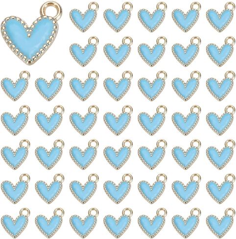 MECCANIXITY Enamel Alloy Heart Charm,Valentine Heart Pendants Love Jewelry Making Charm for DIY Necklace Bracelet Earrings Keychain in Saudi Arabia