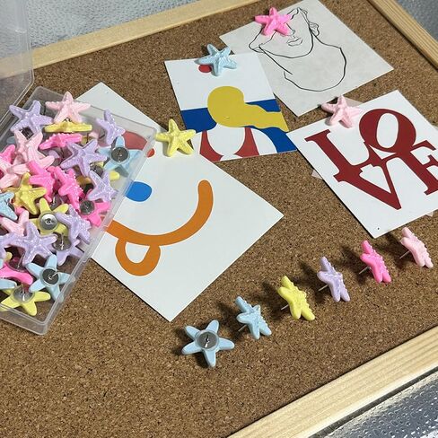 50 PCS Starfish Pins, Colorful Decorative Thumbtacks, Cute Push Pins for Bulletin White Board Board Wall Cork Board Cork Boards Map. in Saudi Arabia