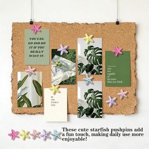 50 PCS Starfish Pins, Colorful Decorative Thumbtacks, Cute Push Pins for Bulletin White Board Board Wall Cork Board Cork Boards Map. in Saudi Arabia