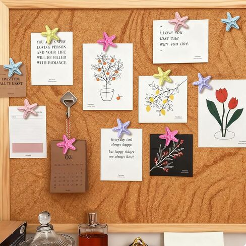 50 PCS Starfish Pins, Colorful Decorative Thumbtacks, Cute Push Pins for Bulletin White Board Board Wall Cork Board Cork Boards Map. in Saudi Arabia
