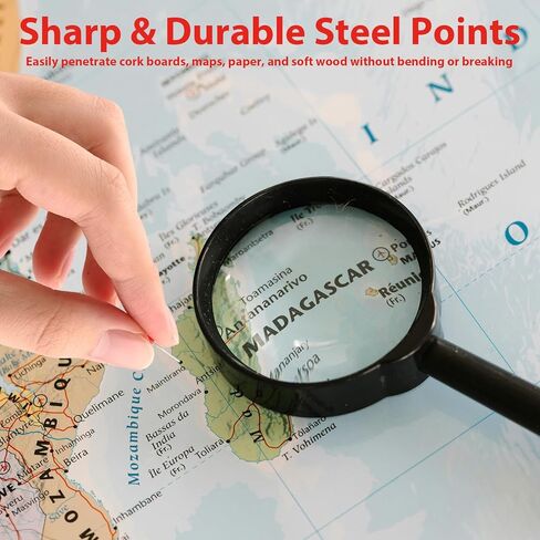 500 Pcs Map Push Pins Round Head Tacks Small Thumb Tacks Pushpins for Cork Board Bulletin Board Travel Map Home Office School DIY Craft Marking(Red, 1/8 Inch) in Saudi Arabia