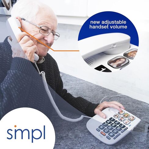 SMPL Big Button Phone for Seniors - Corded Landline & VOIP, Amplify for Hearing Loss, Ideal for Elderly, Handicap, Dementia (Model 56011) in Saudi Arabia