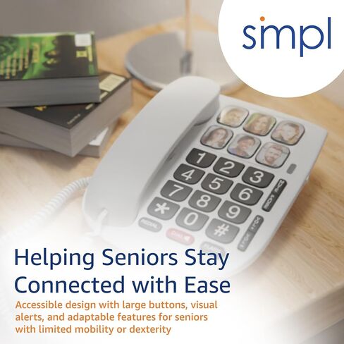 SMPL Big Button Phone for Seniors - Corded Landline & VOIP, Amplify for Hearing Loss, Ideal for Elderly, Handicap, Dementia (Model 56011) in Saudi Arabia