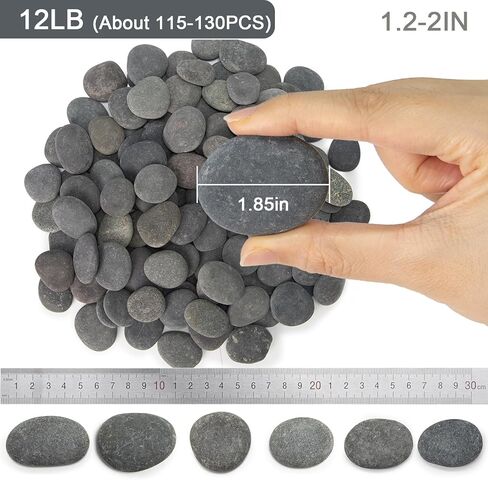 Auksay Rocks for Painting 12 Pounds (About 115-130pcs) 1.2-2" River Rock for Paint Natural Flat & Smooth Stones for Painting for Kids & Adult Craft Gift in Saudi Arabia