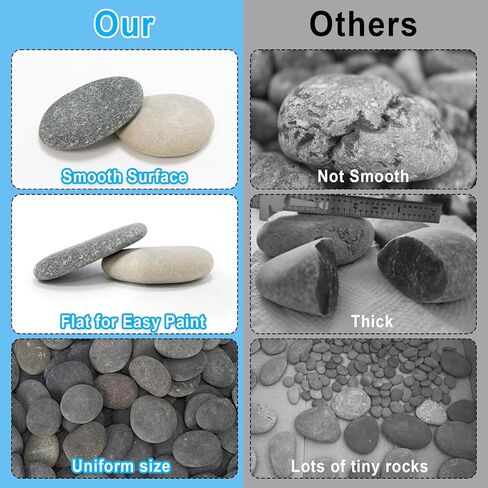 Auksay Rocks for Painting 12 Pounds (About 115-130pcs) 1.2-2" River Rock for Paint Natural Flat & Smooth Stones for Painting for Kids & Adult Craft Gift in Saudi Arabia