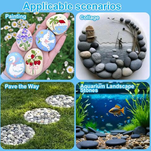 Auksay Rocks for Painting 12 Pounds (About 115-130pcs) 1.2-2" River Rock for Paint Natural Flat & Smooth Stones for Painting for Kids & Adult Craft Gift in Saudi Arabia