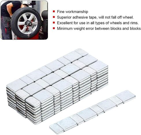 موازن إطارات العجلات، 5 جم + 10 جم × 25 شريطًا 60 جم/2.12 أونصة كتل موازنة معدنية لاصقة على محور العجلة تلتصق على ميزان وزن إطارات السيارة (5 جم + 10 جم × 25 شريطًا) in Saudi Arabia