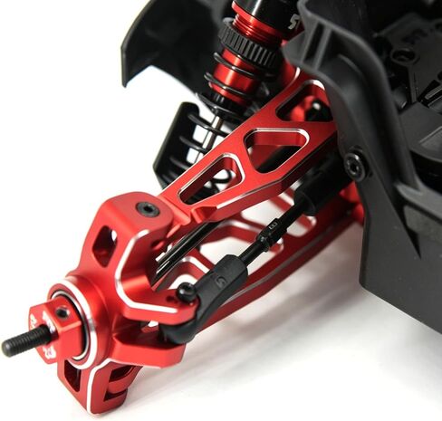 مجموعة توجيه ذراع المفصل الأمامي والخلفي من الألومنيوم من Hobby لشاحنة ARRMA Mini Kraton 3S Speed ​​Truck-ARA2508 - أرجواني (مفصل أمامي أحمر) in Kuwait