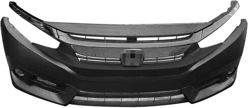 Civic Front Bumper Cover Grille Kit Compatible with 2016 2017 2018 Ho-nda Civic LX/EX/DX USA Built With Fog Lights Without Sensor Holes in Saudi Arabia