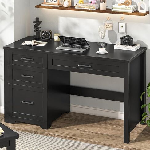 Vabches Farmhouse 47" Executive Desk with File Drawer, Computer Desk with 4 Drawers, Workstation for Study, Home Office, Writing, (Unique White) in Saudi Arabia