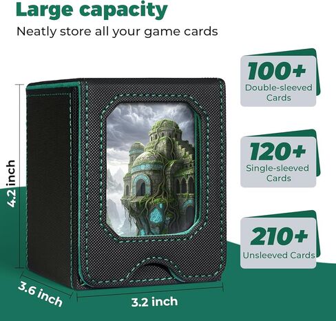 Fabmaker 6 pack Deck Box Compatible with MTG, Display Card Storage Box Holds 100 Double-Sleeved Cards, Trading Card Deck Case Compatible with Magic the Gathering with PU Leather & Magnetic Closure in Saudi Arabia