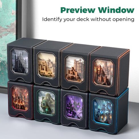 Fabmaker 6 pack Deck Box Compatible with MTG, Display Card Storage Box Holds 100 Double-Sleeved Cards, Trading Card Deck Case Compatible with Magic the Gathering with PU Leather & Magnetic Closure in Saudi Arabia