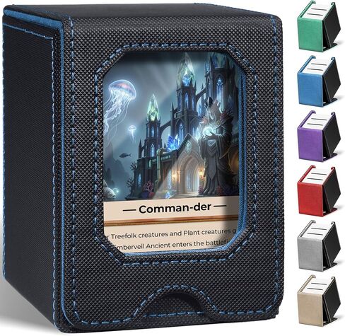 Fabmaker 6 pack Deck Box Compatible with MTG, Display Card Storage Box Holds 100 Double-Sleeved Cards, Trading Card Deck Case Compatible with Magic the Gathering with PU Leather & Magnetic Closure in Saudi Arabia