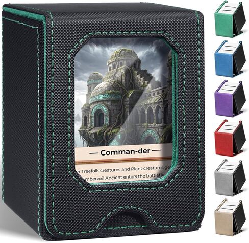 Fabmaker 6 pack Deck Box Compatible with MTG, Display Card Storage Box Holds 100 Double-Sleeved Cards, Trading Card Deck Case Compatible with Magic the Gathering with PU Leather & Magnetic Closure in Saudi Arabia
