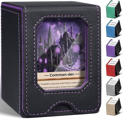 Fabmaker 6 pack Deck Box Compatible with MTG, Display Card Storage Box Holds 100 Double-Sleeved Cards, Trading Card Deck Case Compatible with Magic the Gathering with PU Leather & Magnetic Closure in Saudi Arabia