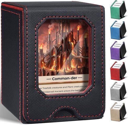 Fabmaker 6 pack Deck Box Compatible with MTG, Display Card Storage Box Holds 100 Double-Sleeved Cards, Trading Card Deck Case Compatible with Magic the Gathering with PU Leather & Magnetic Closure in Saudi Arabia