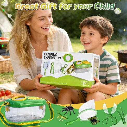 Bug Catcher for Kids, 28 PCS Outdoor Explorer Kit with Magnifier Glass Bug Collector Toy Butterfly Net Catcher Tweezers Insect Cognition Cards Outdoor Toys for Kids Ages 4-8 Boys Girls in Saudi Arabia