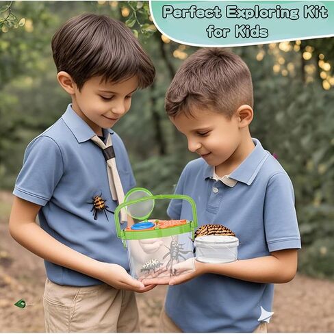 Bug Catcher for Kids - Outdoor Insect Catching Kit with Butterfly Net, Bug Box, and Storage Bag - Non-Toxic Educational Toys for Nature Exploration, for Boys & Girls Ages 3-12 in Saudi Arabia