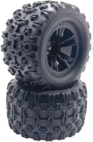 1 قطعة/2 قطعة عجلات مطاطية/إطارات/إطارات لـ MJX لـ Hyper Go 10208 1/10 RC سيارات R/C الشاحنات (أسود 2 قطعة) in Kuwait