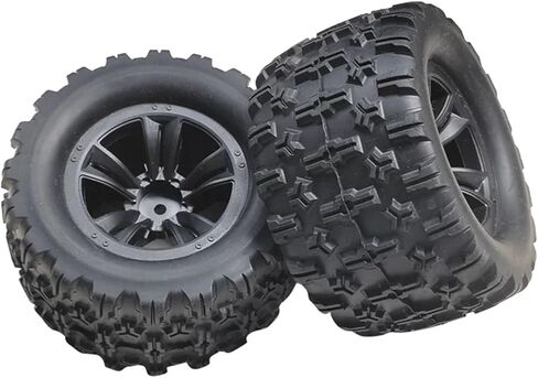 1 قطعة/2 قطعة عجلات مطاطية/إطارات/إطارات لـ MJX لـ Hyper Go 10208 1/10 RC سيارات R/C الشاحنات (أسود 2 قطعة) in Kuwait