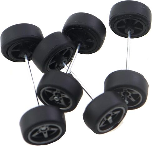 8PCS Toy Car Wheel 10mm Rubber Tyre with Metal Axle Suitable for Trucks Robots DIY Model Toy Components in Saudi Arabia