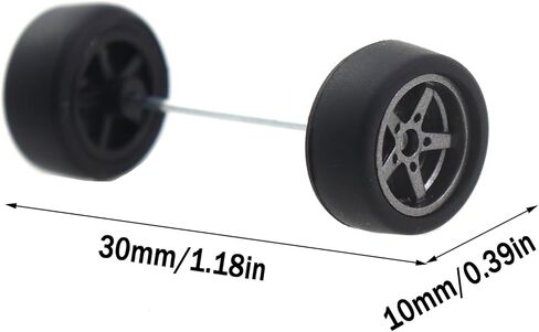 8PCS Toy Car Wheel 10mm Rubber Tyre with Metal Axle Suitable for Trucks Robots DIY Model Toy Components in Saudi Arabia