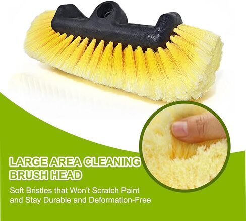 SISUPASSIE 12FT Car Wash Brush with Long Handle, Telescopic Car Wash Brush with Soap Dispenser, 12-Inch Soft Bristle Car Cleaning Brush for Cleaning Car, RV, Truck, Boat, Solar Panels, Yellow in Saudi Arabia