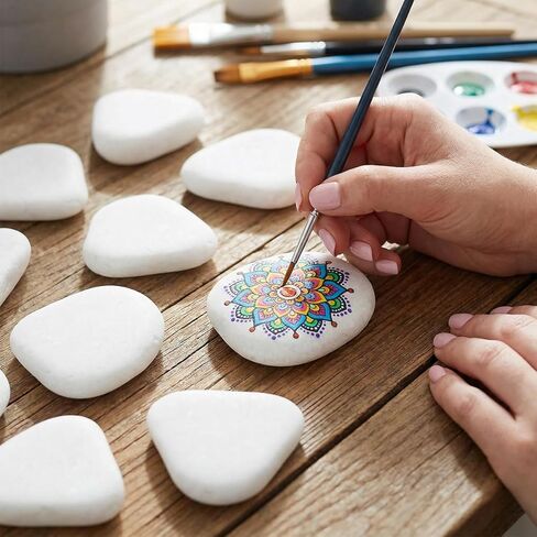 YAUFWUA 40 PCS White Rocks for Painting, 2-3 Inch White Paintable Rocks Natural Flat Painting Rock for Crafts, Arts,DIY Decoration,Paint Activities in Saudi Arabia