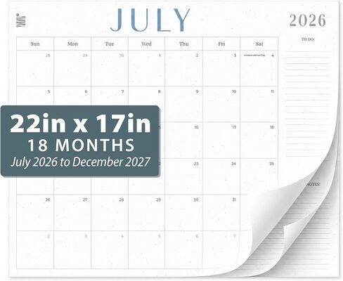 ETERNA GOODS 2026-2027 Flat Desk 18-Month Calendar, Simple Aesthetic Lay Flat Calendar in a Large 22" x 17" Size, Upgrade Your Desktop With a Modern Full Month View Calendar in Kuwait