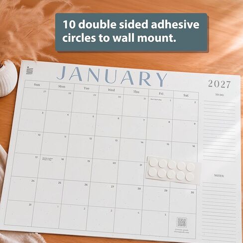 ETERNA GOODS 2026-2027 Flat Desk 18-Month Calendar, Simple Aesthetic Lay Flat Calendar in a Large 22" x 17" Size, Upgrade Your Desktop With a Modern Full Month View Calendar in Kuwait
