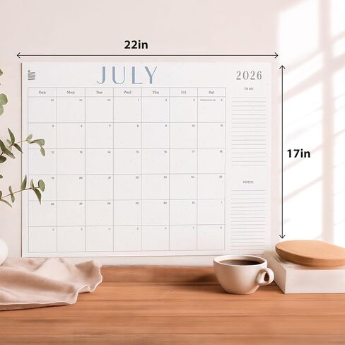 ETERNA GOODS 2026-2027 Flat Desk 18-Month Calendar, Simple Aesthetic Lay Flat Calendar in a Large 22" x 17" Size, Upgrade Your Desktop With a Modern Full Month View Calendar in Kuwait