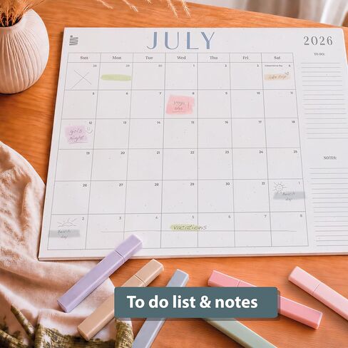 ETERNA GOODS 2026-2027 Flat Desk 18-Month Calendar, Simple Aesthetic Lay Flat Calendar in a Large 22" x 17" Size, Upgrade Your Desktop With a Modern Full Month View Calendar in Kuwait
