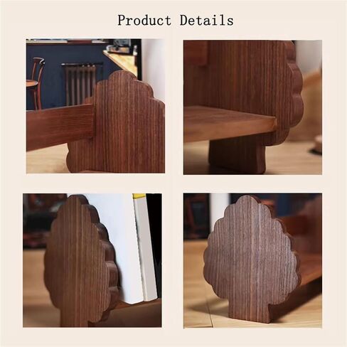 Bookcase Desk Bookshelf Retro Black Walnut Tabletop Book Display Organizer for Home Office Modern in Saudi Arabia