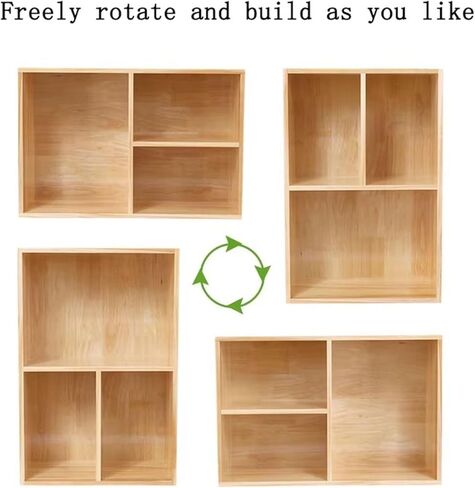 Bookcase Three Compartment Open Simple Office Bookshelf Multipurpose Wooden Tabletop Storage Rack Modern in Saudi Arabia
