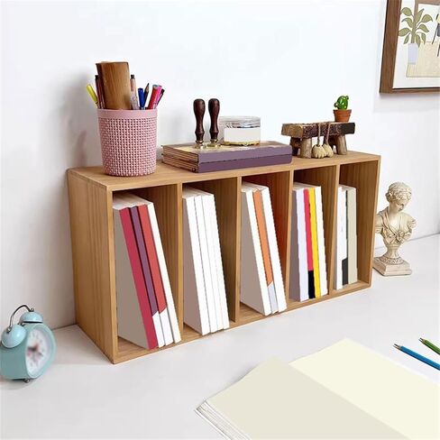 Bookcase Distressed Five Tiers Desk Wooden Bookshelf Retro Storage Rack for Home Office Dormitor Modern in Saudi Arabia