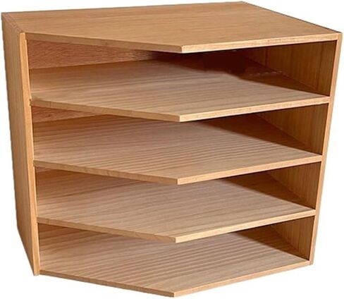 Bookcase Office Retro Documents Storage Rack Home Dormitory Four Tiers Wooden Bookshelf Modern in Saudi Arabia