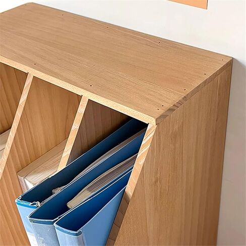 Bookcase Office Retro Documents Storage Rack Home Dormitory Four Tiers Wooden Bookshelf Modern in Saudi Arabia