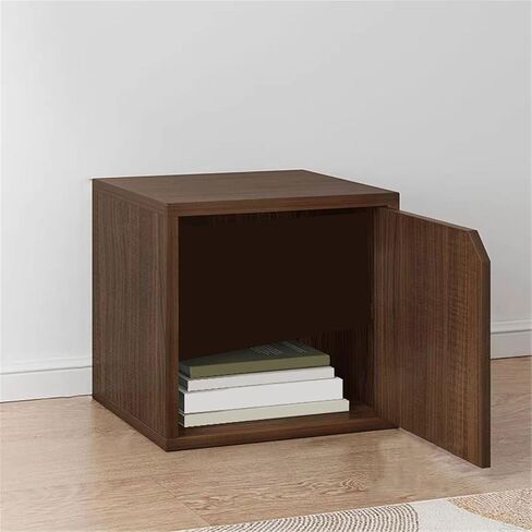 Bookcase Small Tabletop Artificial Board Bookshelf Square with Door Storage Rack for Office Study Modern in Saudi Arabia