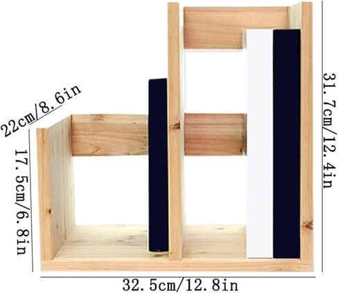 Bookcase Minimalism Desktop Organizer Wooden Small Bookshelf Display Rack for Home Office Modern in Saudi Arabia