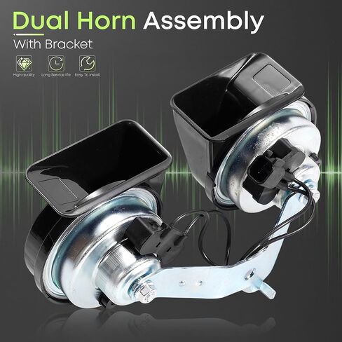 Horn Assembly Compatible with Ford F-150,Taurus,Expedition High & Low Pitch Horn Easy to Install Replace 4L3Z-13832-A in Kuwait