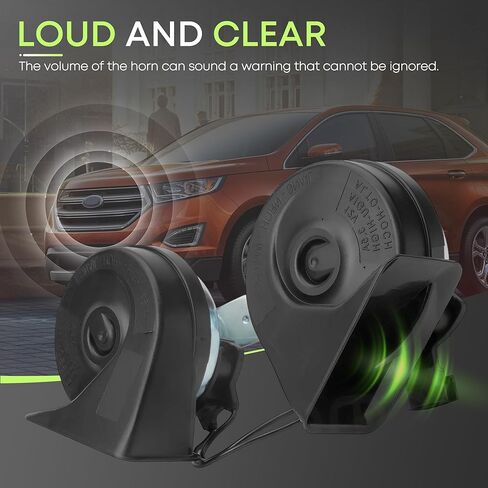 Horn Assembly Compatible with Ford F-150,Taurus,Expedition High & Low Pitch Horn Easy to Install Replace 4L3Z-13832-A in Kuwait