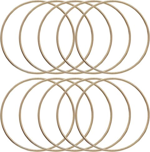 BokWin 6 بوصة Macrame Hoops Ring، 10 Pack Gold Metal Craft Rings Hoops for Dream Catcher Rings، إكليل هوب الدائري DIY ديكور المنزل الجدار شنقا الحرف in Kuwait