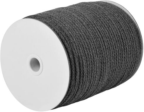 8mm Cotton Braided Macrame Cord 65 Yards (195 Ft) Deep Grey - Heavy Duty & Fray-Resistant Rope for Macrame Beginners, Wall Hanging, Plant Hangers and DIY Crafts in Saudi Arabia