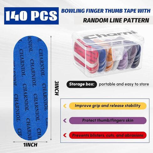 Charniol 140 Pieces Bowling Tape Thumb Bowling Finger Tape Bowling Ball Tape for Thumb Hole Bowling Thumb Tape Bulk for Sport Supplies in Saudi Arabia