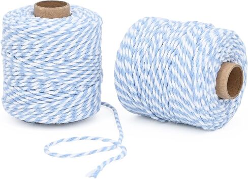 Cotton Twine String,2mm Thick, 164 Feet per Roll, 2 Pack, for Crafts Gift Wrapping Baking Holiday Decor,Red Blue and White in Saudi Arabia