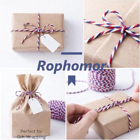 Cotton Twine String,2mm Thick, 164 Feet per Roll, 2 Pack, for Crafts Gift Wrapping Baking Holiday Decor,Red Blue and White in Saudi Arabia