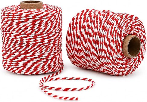 Cotton Twine String,2mm Thick, 164 Feet per Roll, 2 Pack, for Crafts Gift Wrapping Baking Holiday Decor,Red Blue and White in Saudi Arabia
