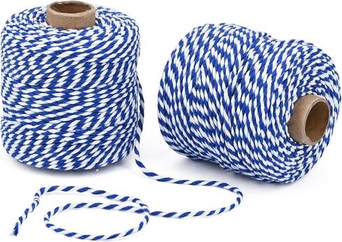 Cotton Twine String,2mm Thick, 164 Feet per Roll, 2 Pack, for Crafts Gift Wrapping Baking Holiday Decor,Red Blue and White in Saudi Arabia