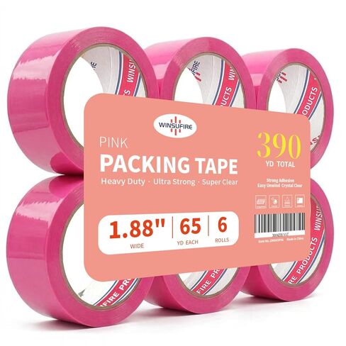 Strong Multicolour PackingTape for Shipping, Moving and Taping up Box, Color Packing Tape,Total 390Y, 1.88 inch x 65 Yards,6 Rolls, Packaging Tape (Red) in Saudi Arabia